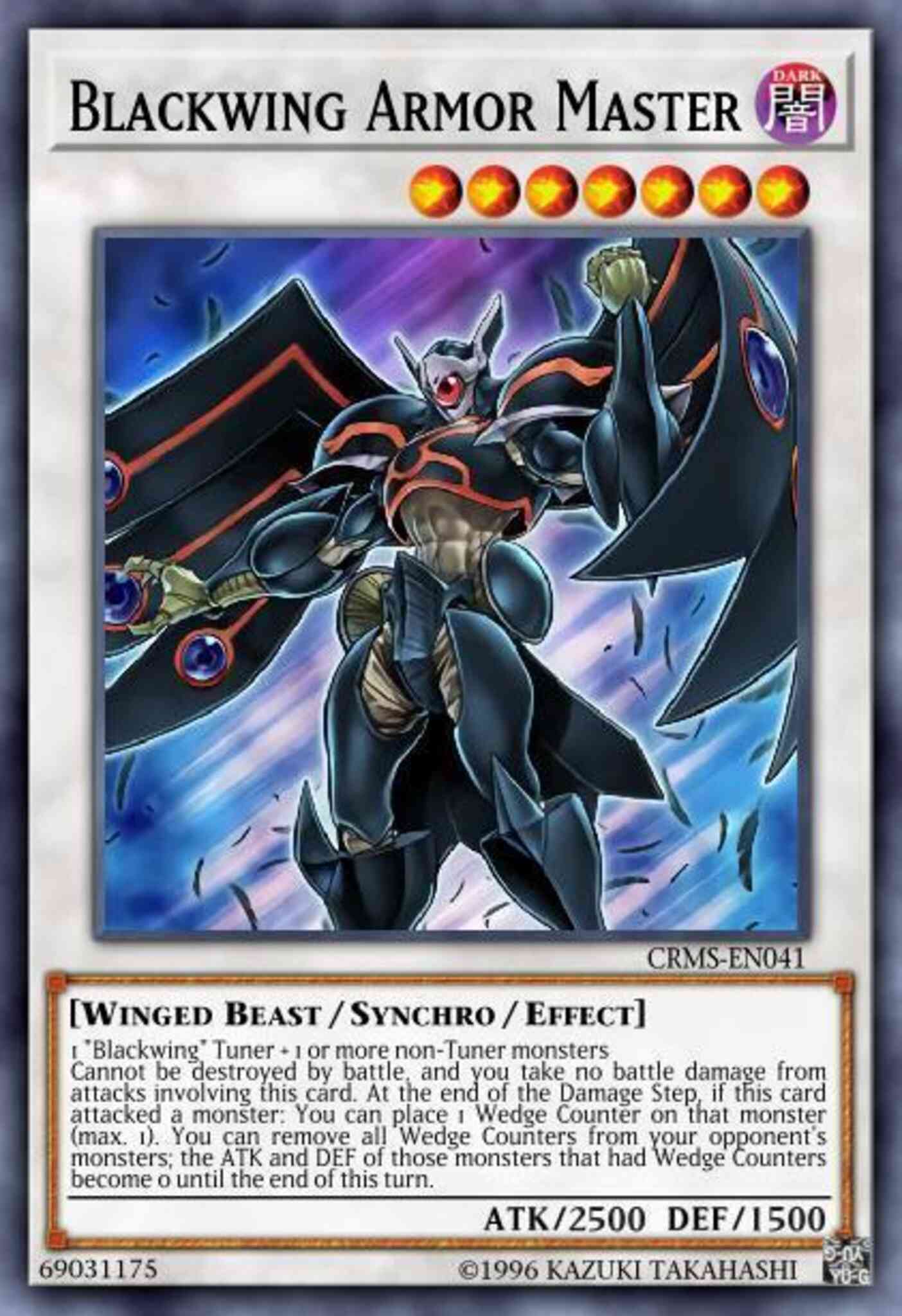 Blackwing Armor Master - CRMS-EN041 - Ultimate Rare - Unlimited