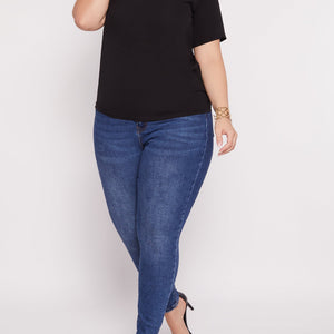 Plus Size V Neck Short Sleeve Tee