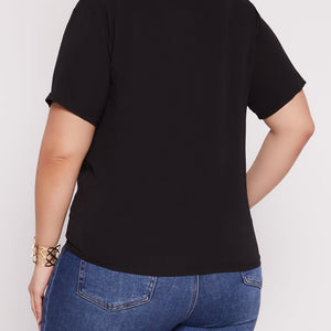 Plus Size V Neck Short Sleeve Tee