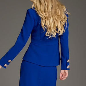Jovani 38083 Short Floral Blazer Cocktail Dress