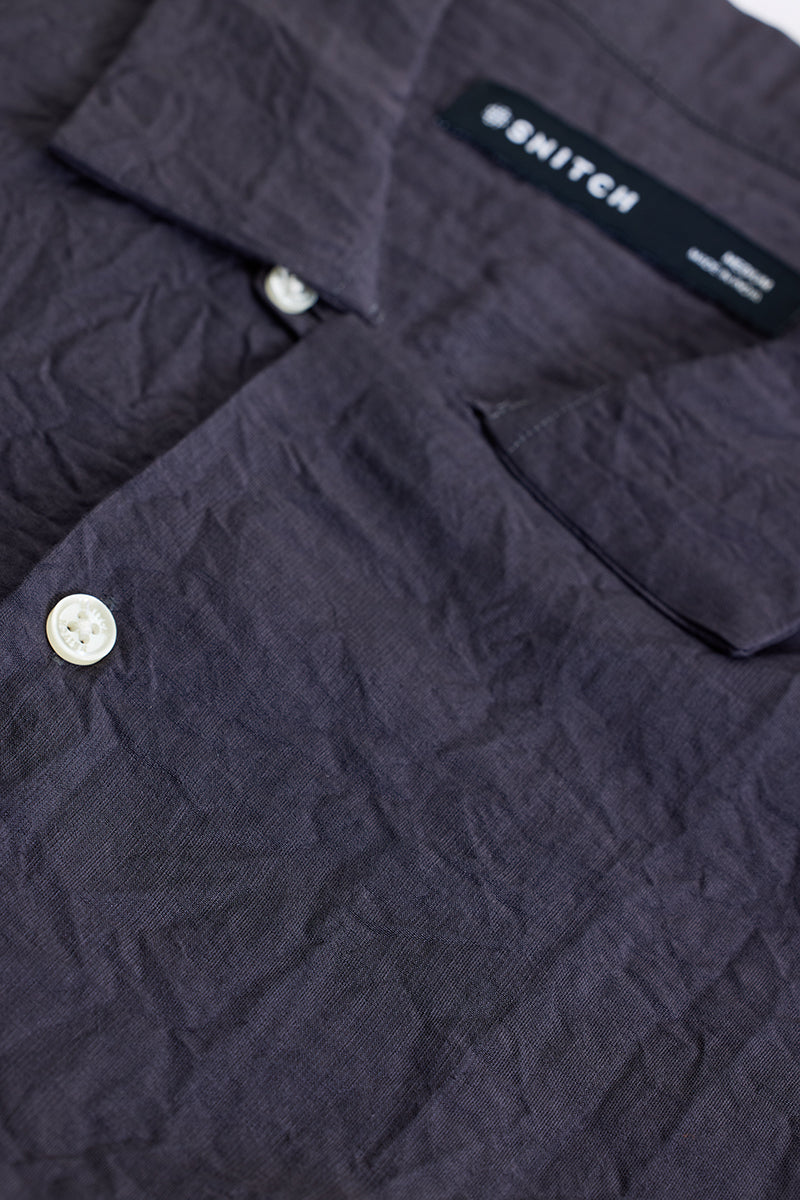 Charcoal Grey Crinkle Shirt