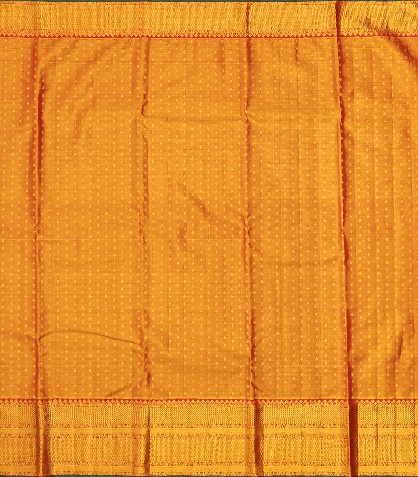 Gold Handloom Kanchipuram Tissue Silk Saree With Meena Floral Motifs