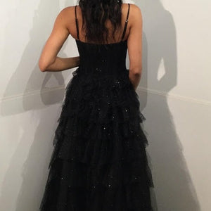 Sleeveless A-line Tiered Slit Gown by Jovani 38278