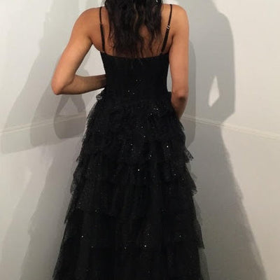 Sleeveless A-line Tiered Slit Gown by Jovani 38278