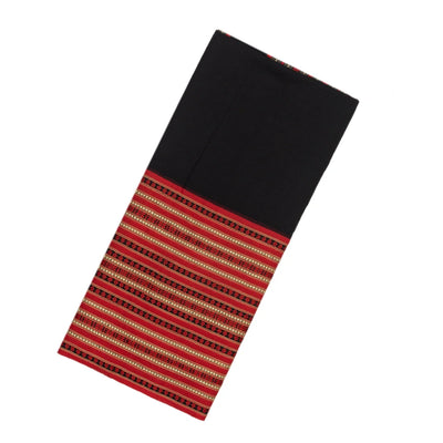 Black Handloom Plain Bengal Cotton Saree With Contrast Border