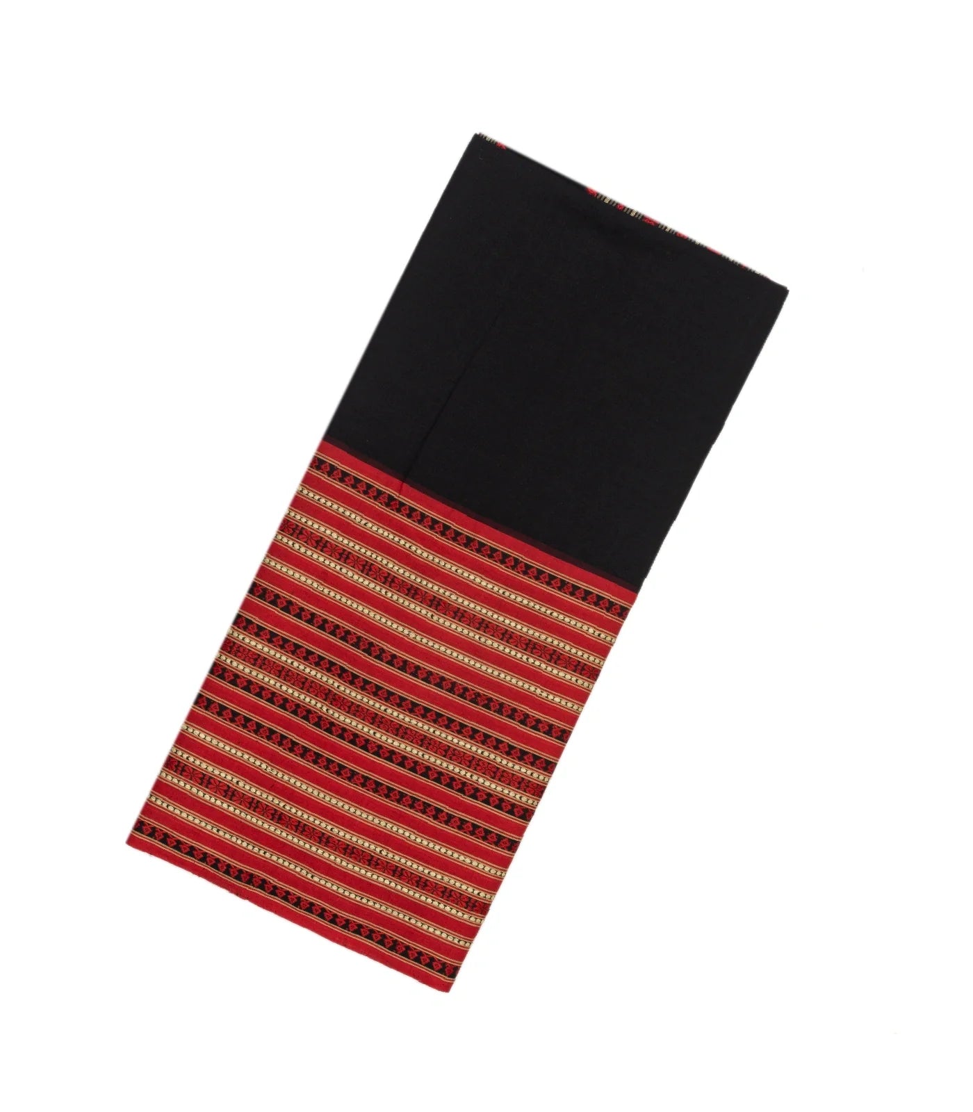 Black Handloom Plain Bengal Cotton Saree With Contrast Border