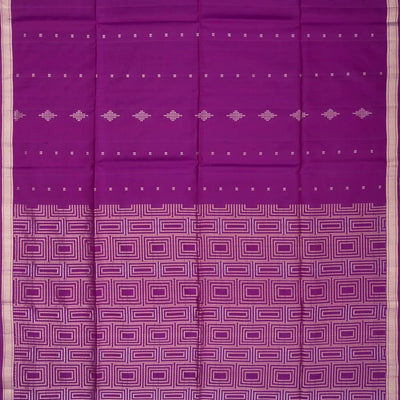 Purple Handloom Soft Silk Saree With Diamond Buttas