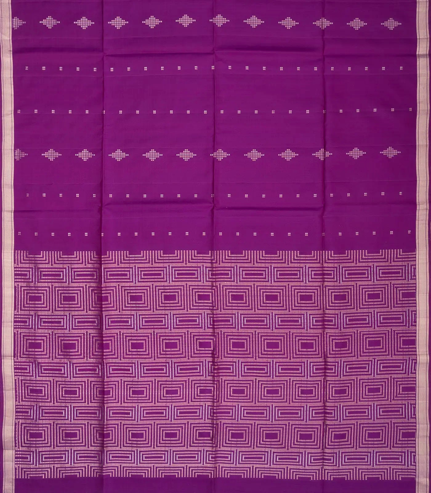 Purple Handloom Soft Silk Saree With Diamond Buttas