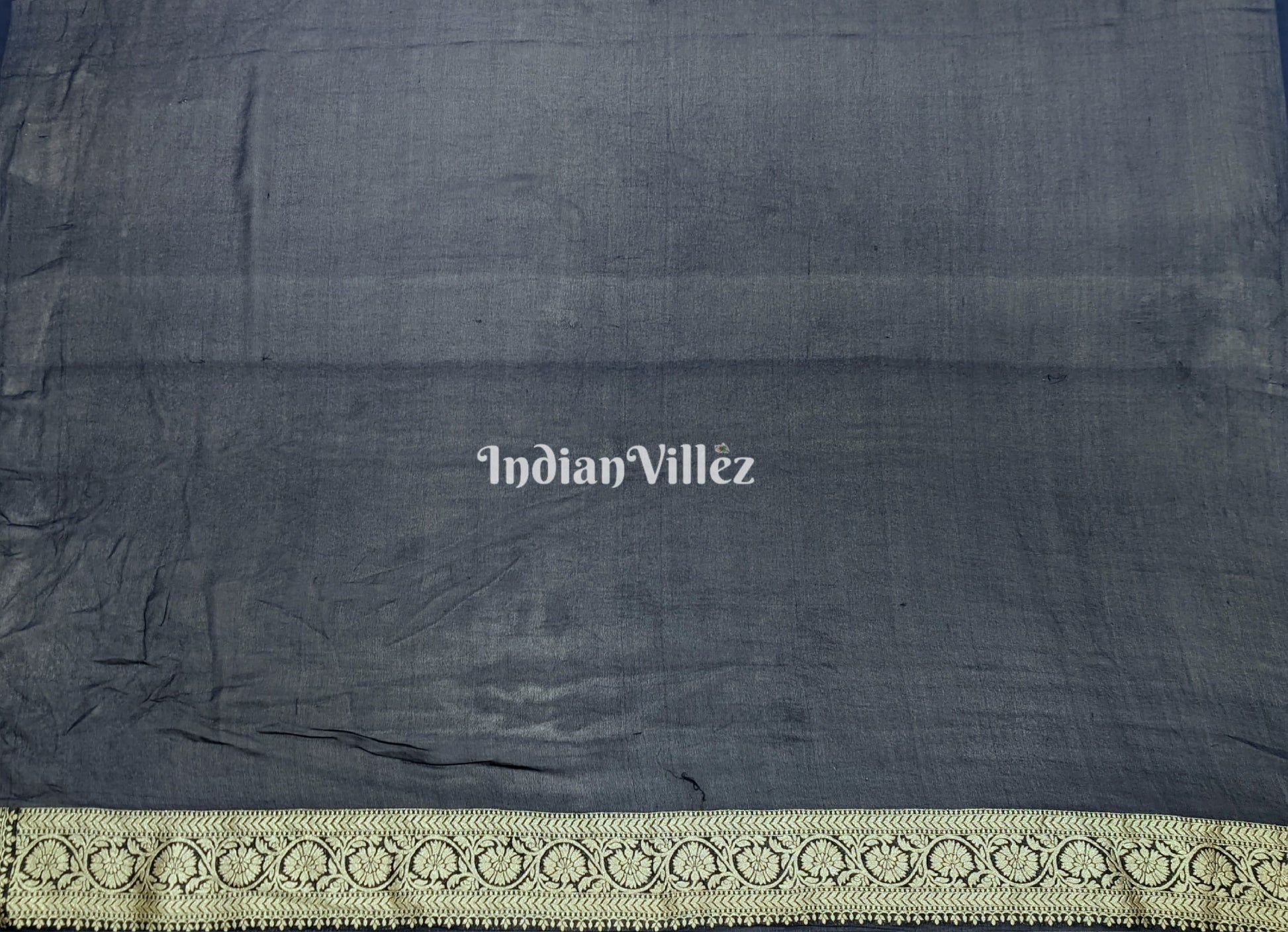 Midnight Blue Banarasi  Khaddi Georgette Saree