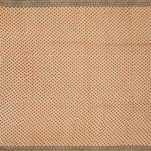 Rust Handloom Chanderi Cotton Saree With Printed Motifs