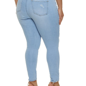 Plus Size WAX High Waisted Distressed Jeans