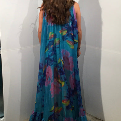 Floral Print Halter A-line Gown by Jovani 38721