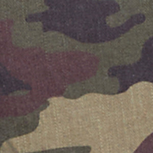 Plus Size Camo Fishnet Detail Button Front Shirt