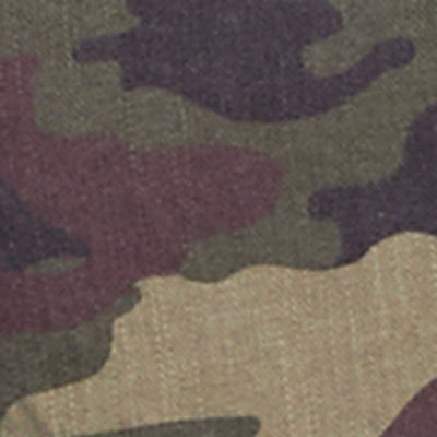 Plus Size Camo Fishnet Detail Button Front Shirt