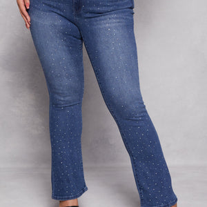 Plus Size Almost Famous Rhinestone Boot Cut Jeans
