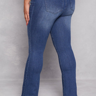 Plus Size Almost Famous Rhinestone Boot Cut Jeans
