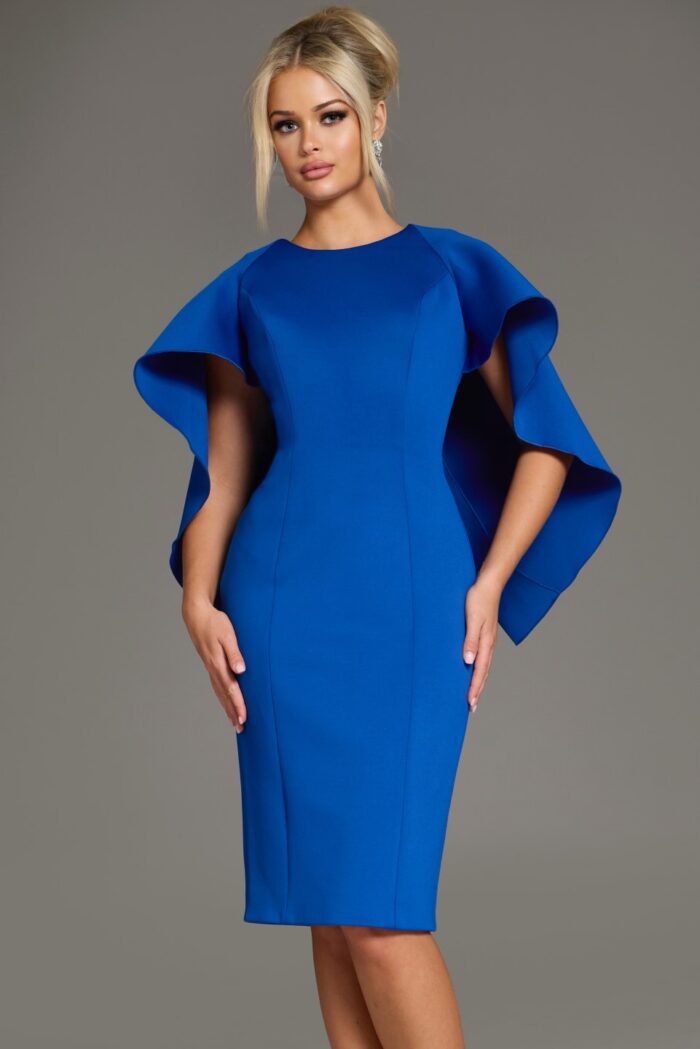 Jovani 38824 Short Flutter Sleeve Cocktail Dress