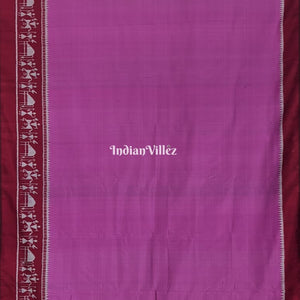 Light Violet Contemporary Tribal Silk Saree