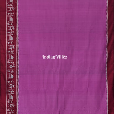 Light Violet Contemporary Tribal Silk Saree