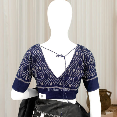 Blue Odisha Ikat Sambalpuri Cotton Blouse
