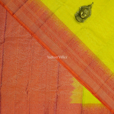 Parrot Green Pure Kanjivaram Silk Saree