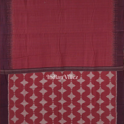 Red Odisha Ikat Sambalpuri Pure Cotton Saree