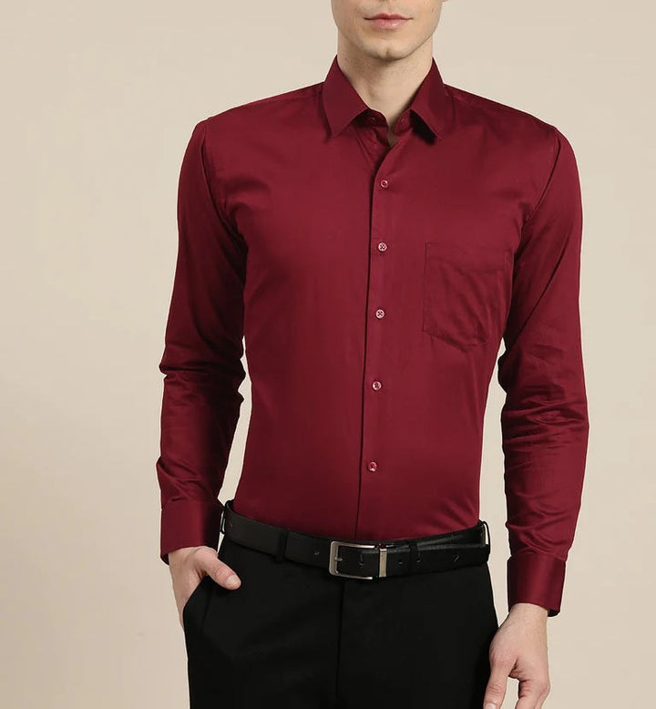 Combo of 4 Cotton Shirt for Man ( Maroon,Pista,Navy Blue and White )