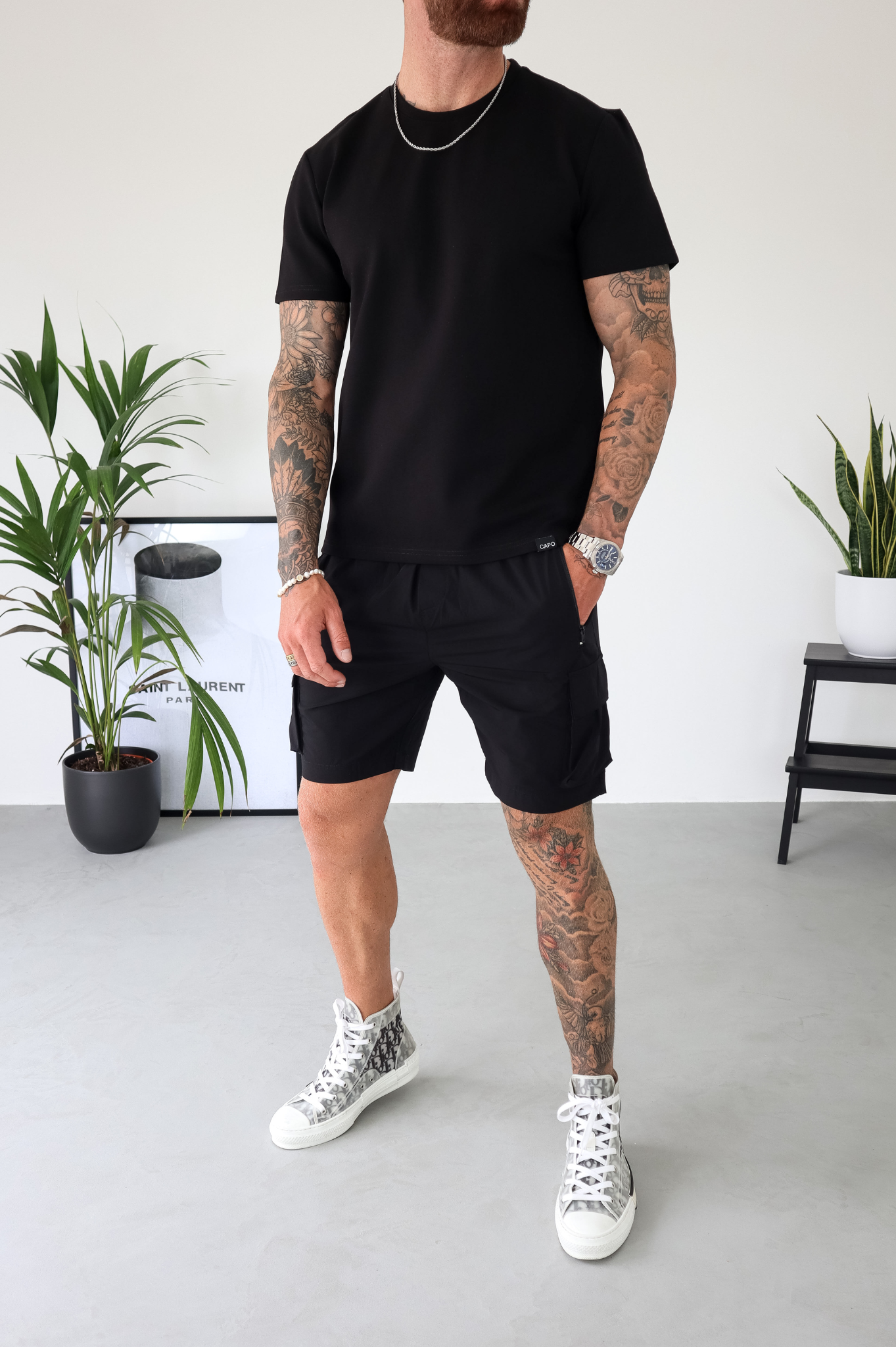 CAPO Lightweight Black Cargo Shorts