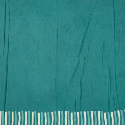 Sea Green Woven Jaipur Cotton Saree Printed With Floral  Motifs