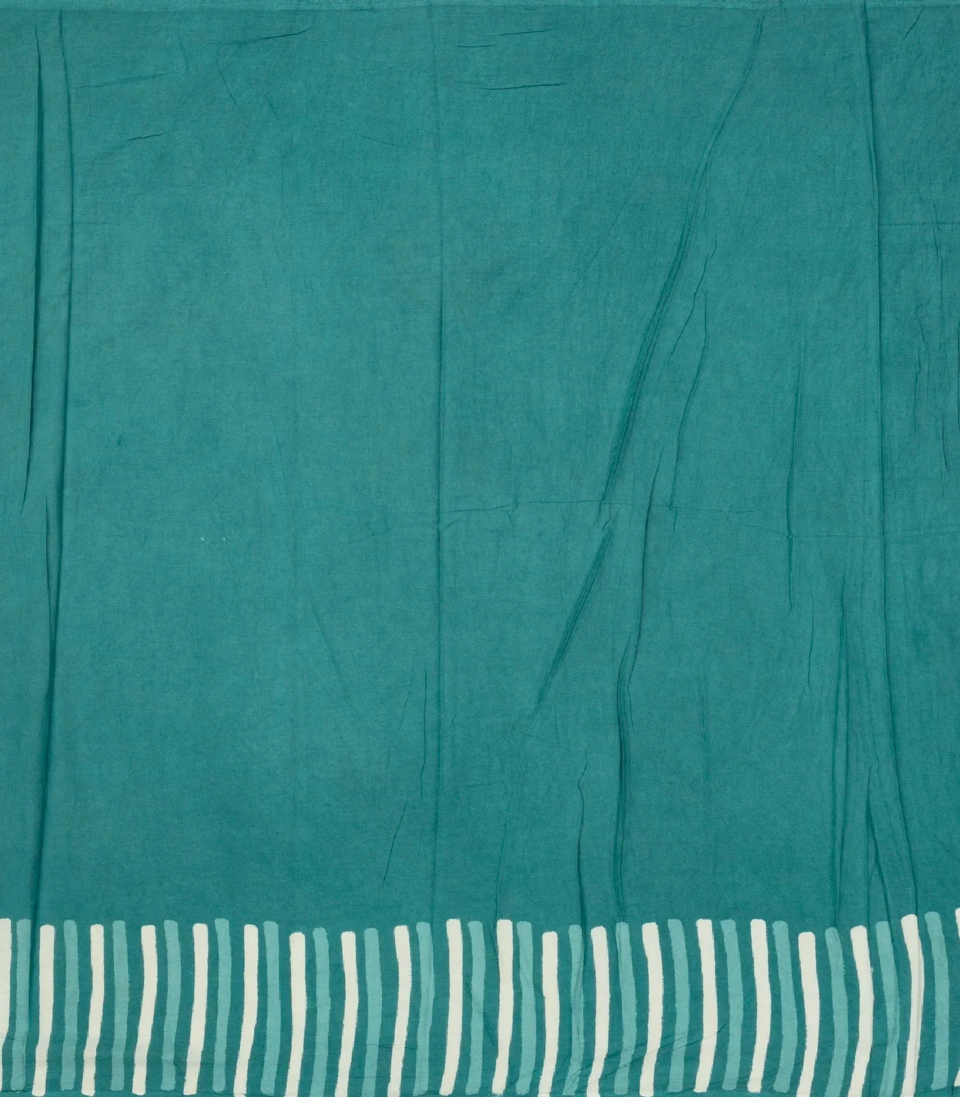 Sea Green Woven Jaipur Cotton Saree Printed With Floral  Motifs