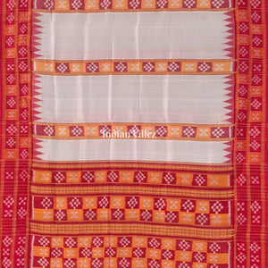 Off White Pasapali Khandua Silk Saree