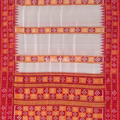 Off White Pasapali Khandua Silk Saree