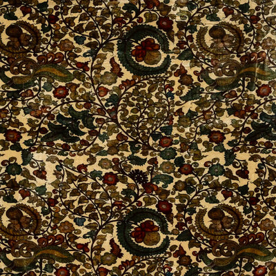 Taupe Woven Viscose Saree With Embroidered Motifs