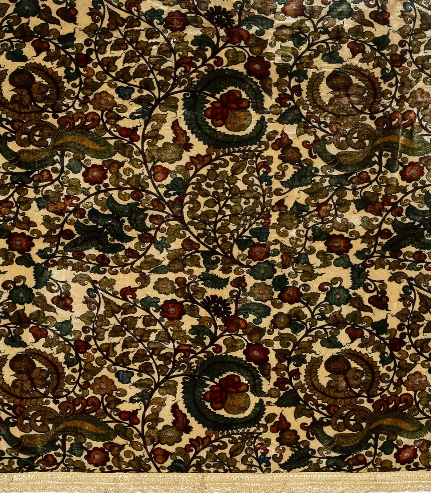 Taupe Woven Viscose Saree With Embroidered Motifs