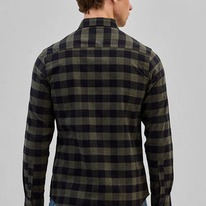 Olive Checks Slim Fit Shirt
