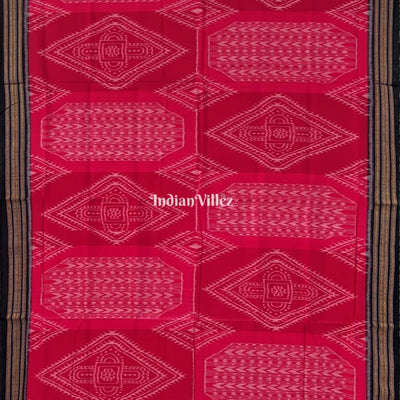 Red Odisha Ikat Sambalpuri Pure Cotton Saree