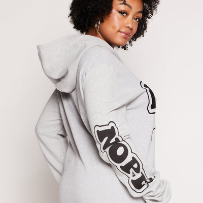 Plus Size Nope Not Today Graphic Pullover Hoodie