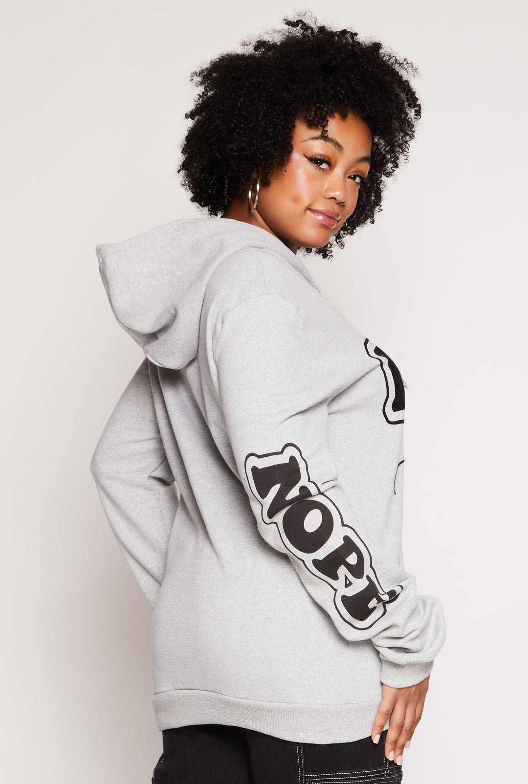 Plus Size Nope Not Today Graphic Pullover Hoodie