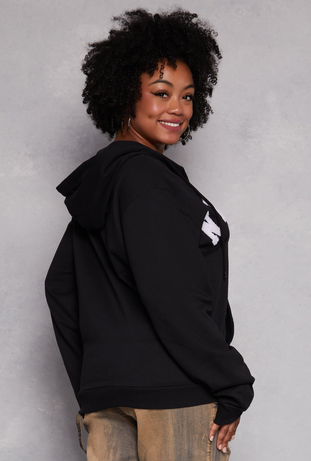 Plus Size New York Zip Front Hoodie