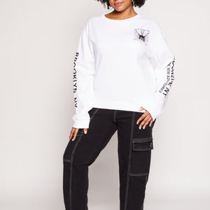 Plus Size Brooklyn Bridge Graphic Pullover Sweatshirt