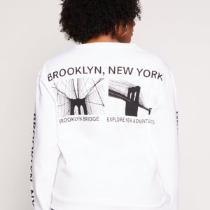 Plus Size Brooklyn Bridge Graphic Pullover Sweatshirt