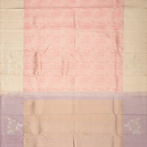 Cream Handloom Kanchipuram Silk Saree With Serpentine Motifs