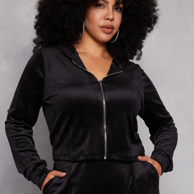 Plus Size Iris Velour Hooded Sweatshirt