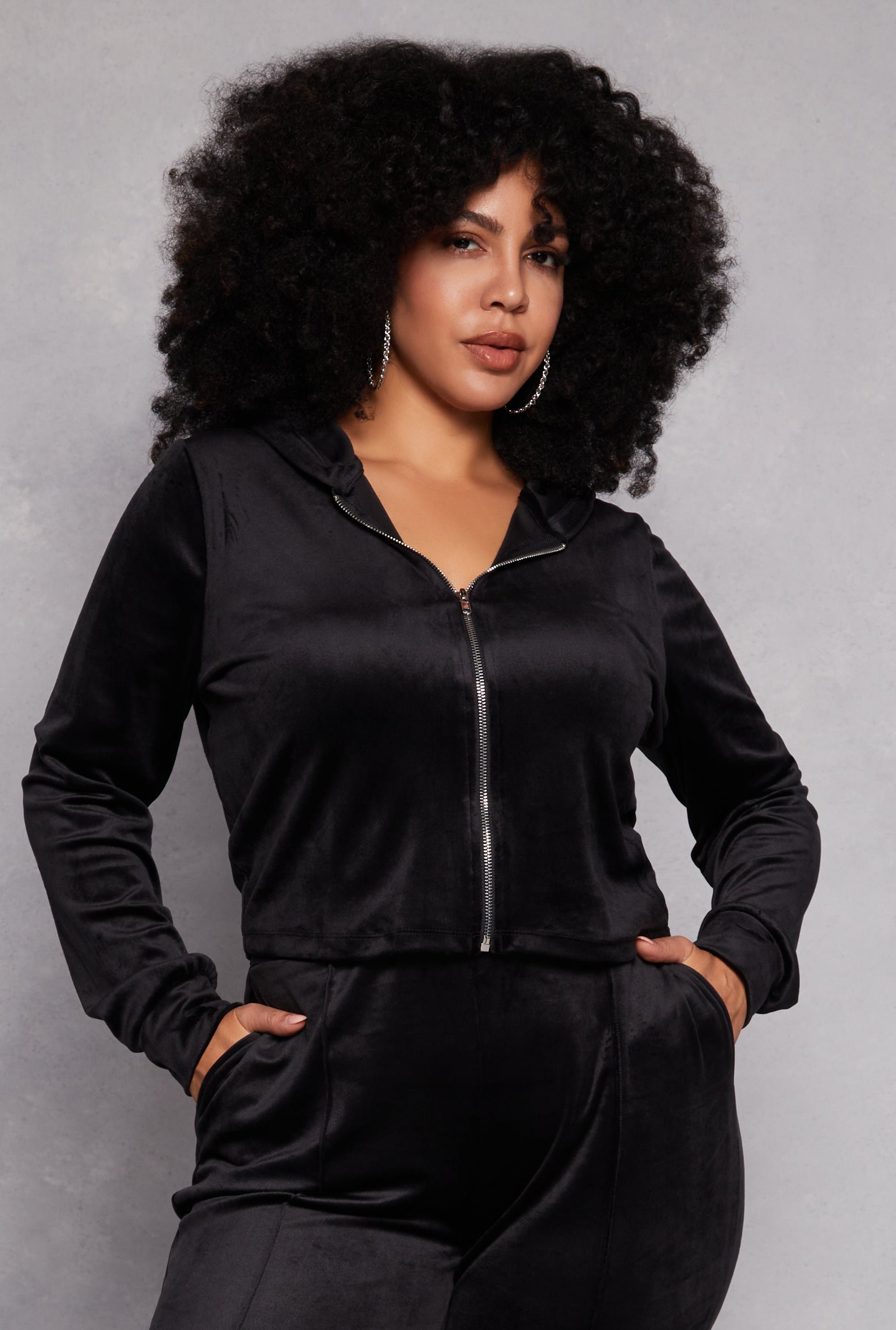 Plus Size Iris Velour Hooded Sweatshirt