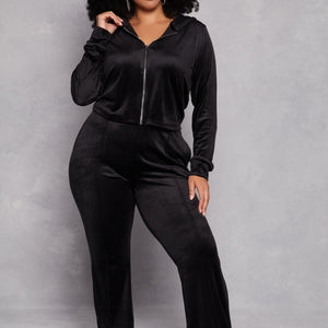 Plus Size Iris Velour Hooded Sweatshirt