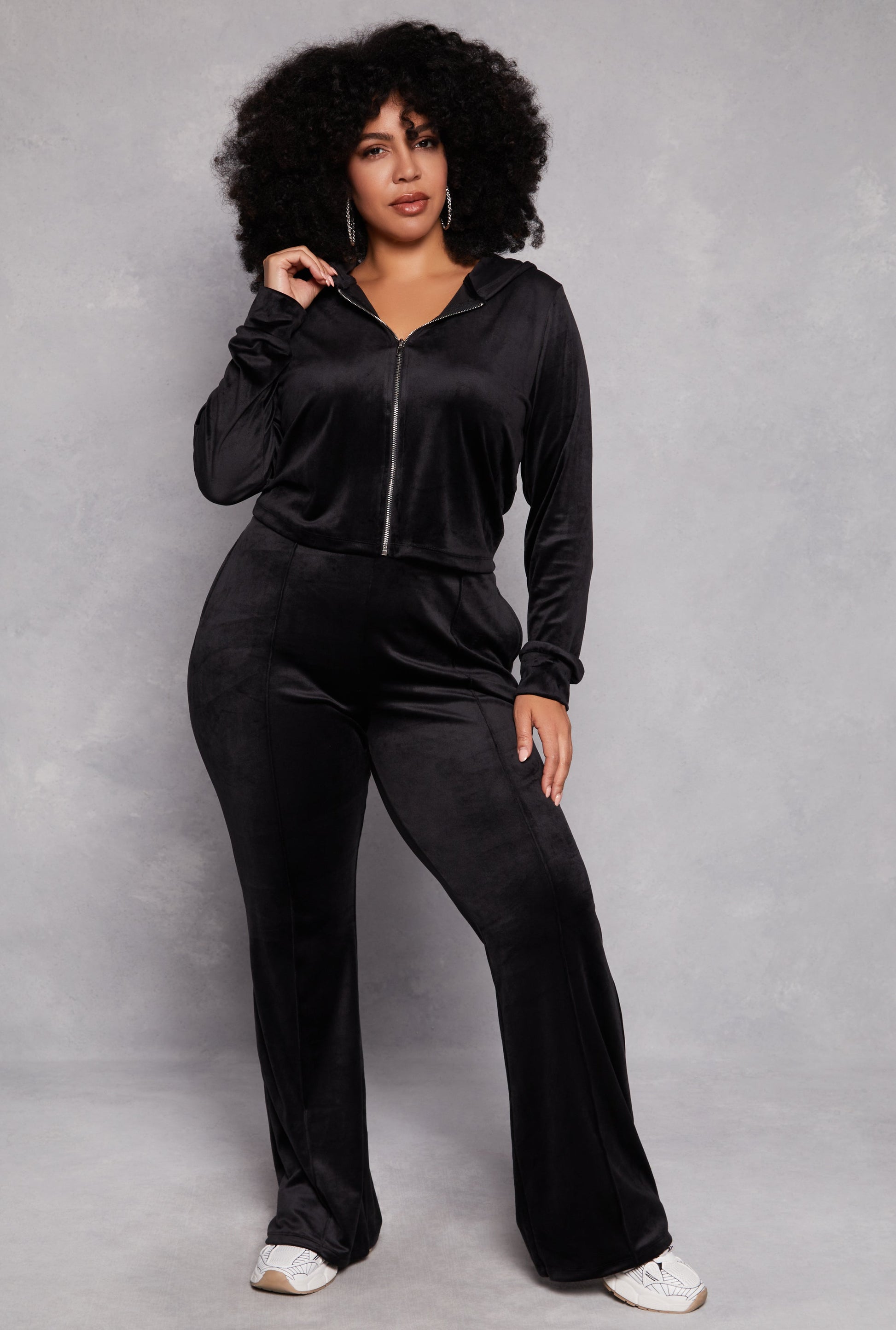 Plus Size Iris Velour Hooded Sweatshirt