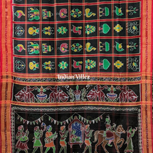 Black Nabakothi With Doli Barat Theme Khandua Silk Saree