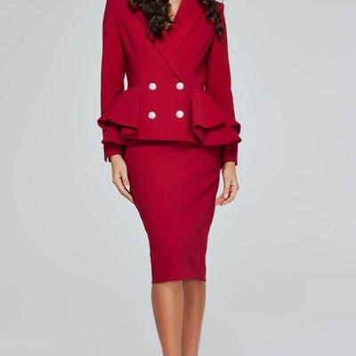 Jovani 39375 Knee Length Two Piece Layered Cocktail Dress