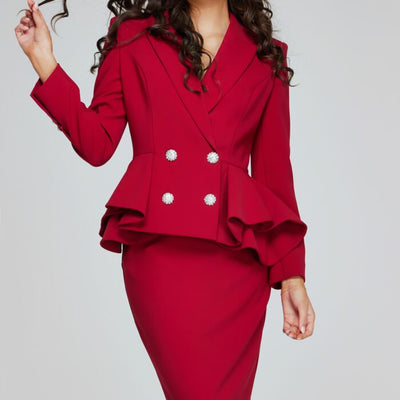 Jovani 39375 Knee Length Two Piece Layered Cocktail Dress