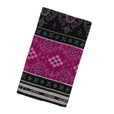 Black Handloom Orissa Cotton Saree And Purple Border